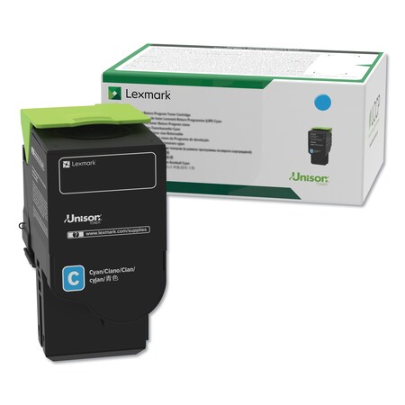 Lexmark 78C10C0 Return Program Toner, 1400 Page-Yield, Cyan 78C10C0